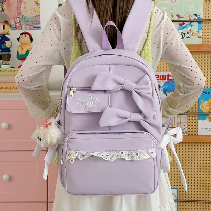 Decorative Bow-Embellished Backpack Kalsten