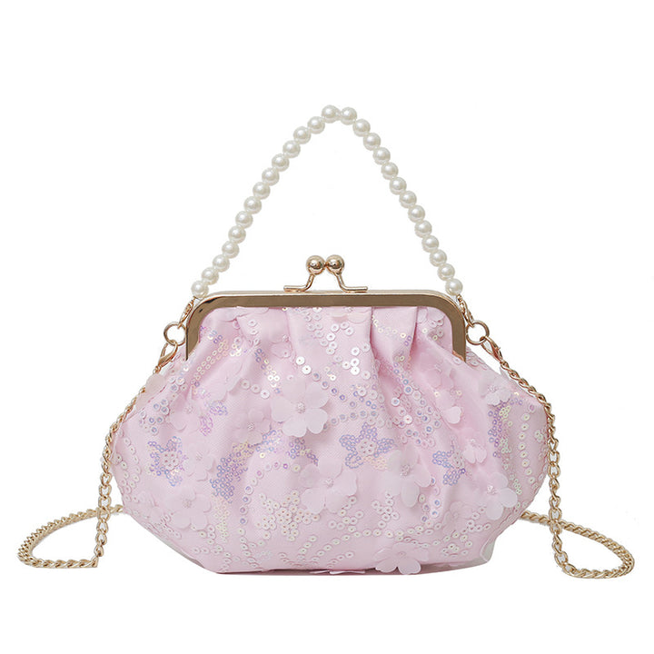 Elegant Floral Sequin Evening Clutch