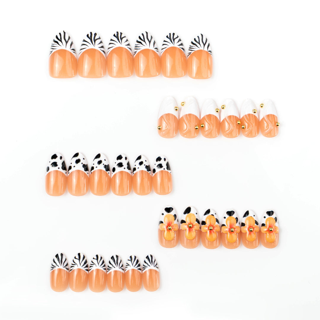 Unique Animal Print Press-On Nail Art Set