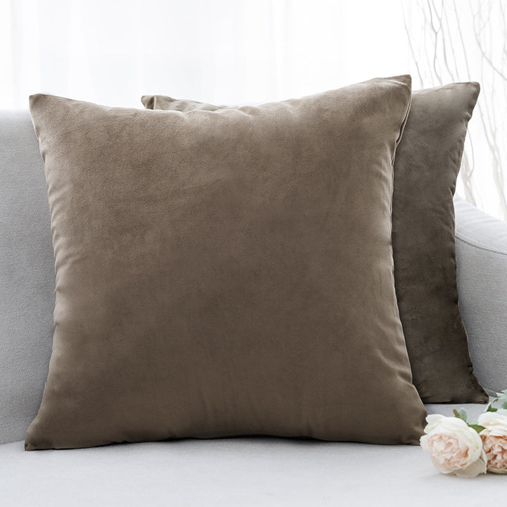 Ultra-Soft Velvet Square Decorative Pillow Cover with Minky Back and Invisible Zipper