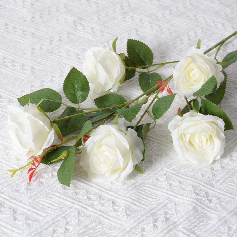 Artificial Silk Floral Rose Stem