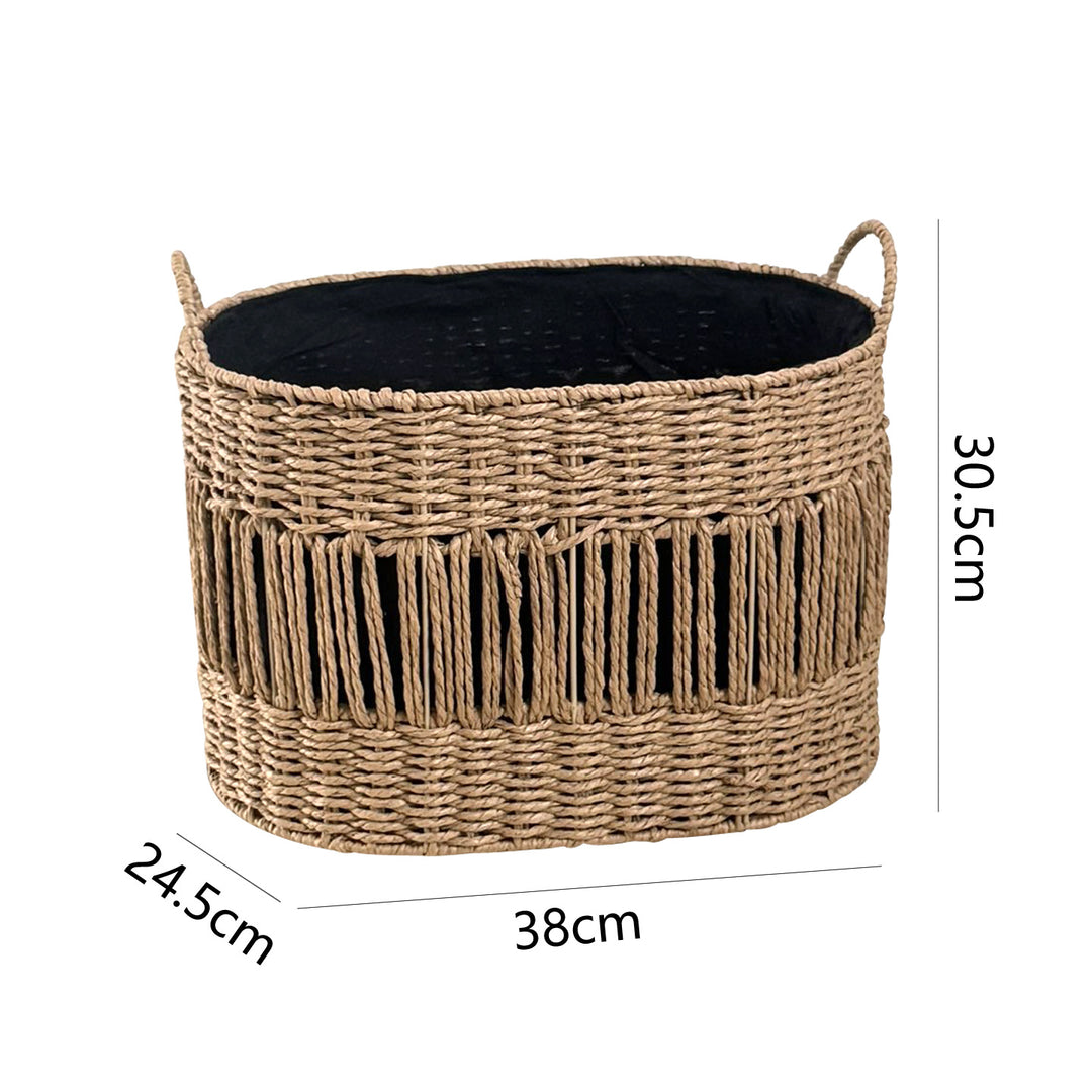 Storage basket with elegant fringe design Kalsten