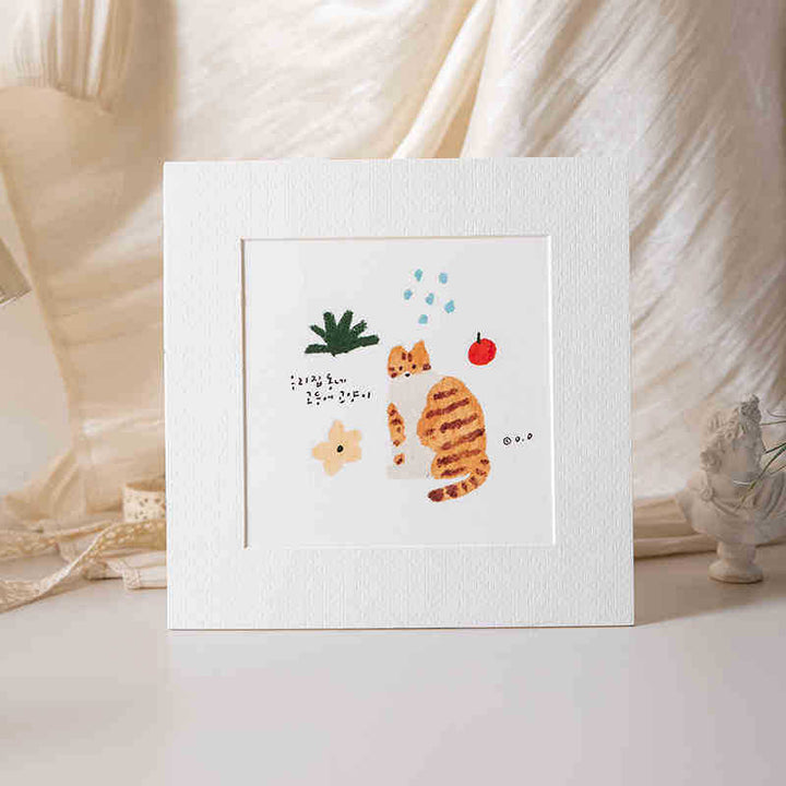 Artistic Cat Illustration Picture Frame for Home