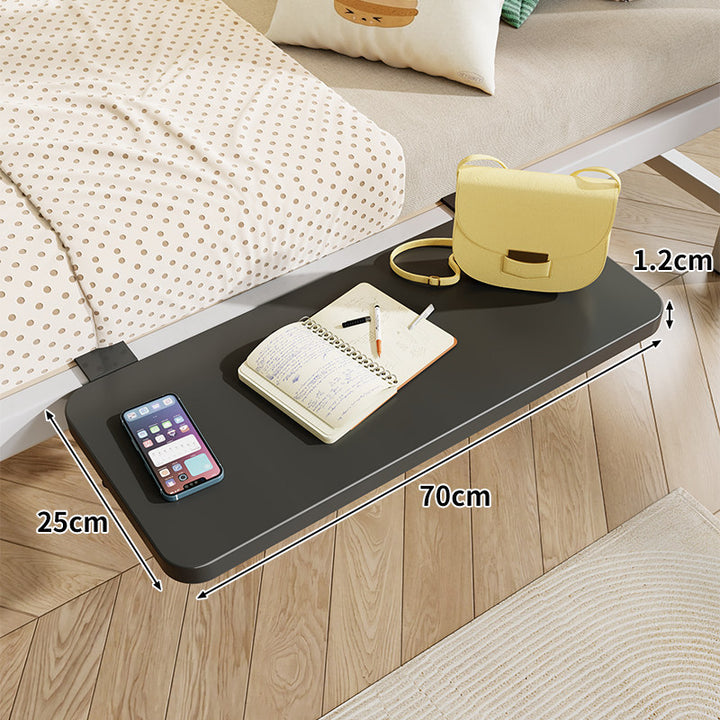 Clamp-On Floating Bedside Shelf with Bamboo Top and Slim Profile