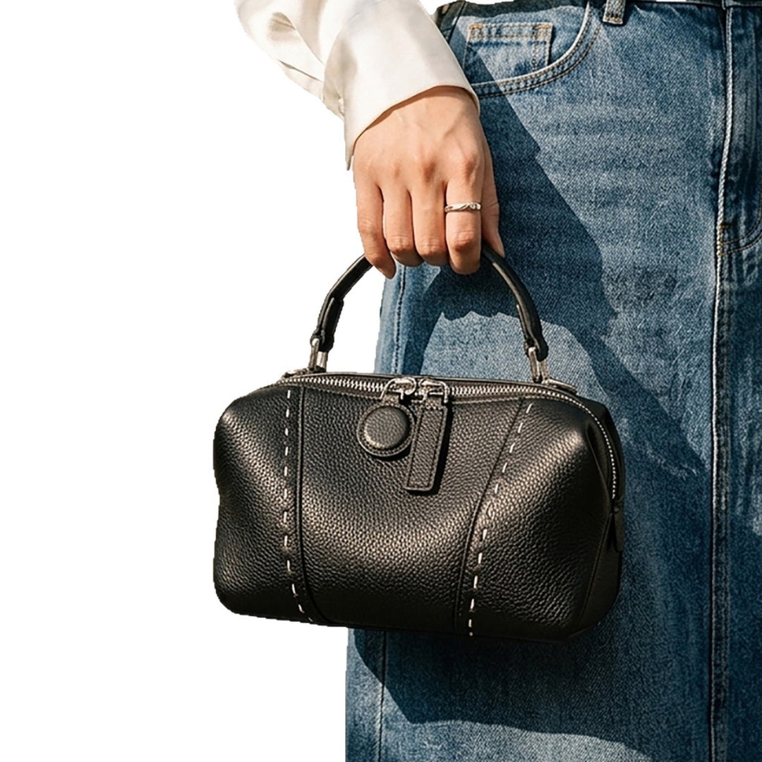 Pebbled Dome Satchel with Detachable Crossbody Strap