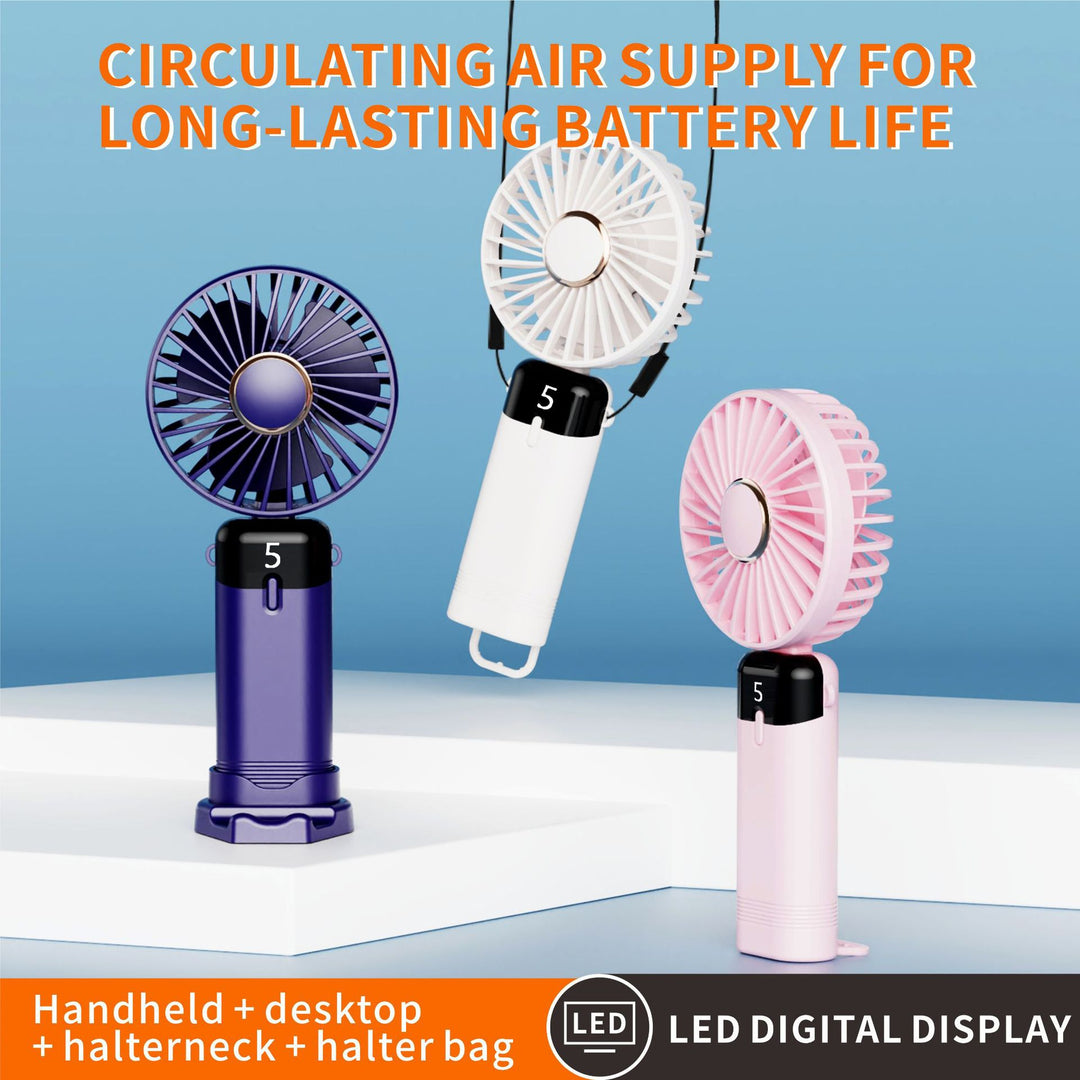 Unisex nan rechargeable portable handheld and desk fan with LED battery indicator Kalsten