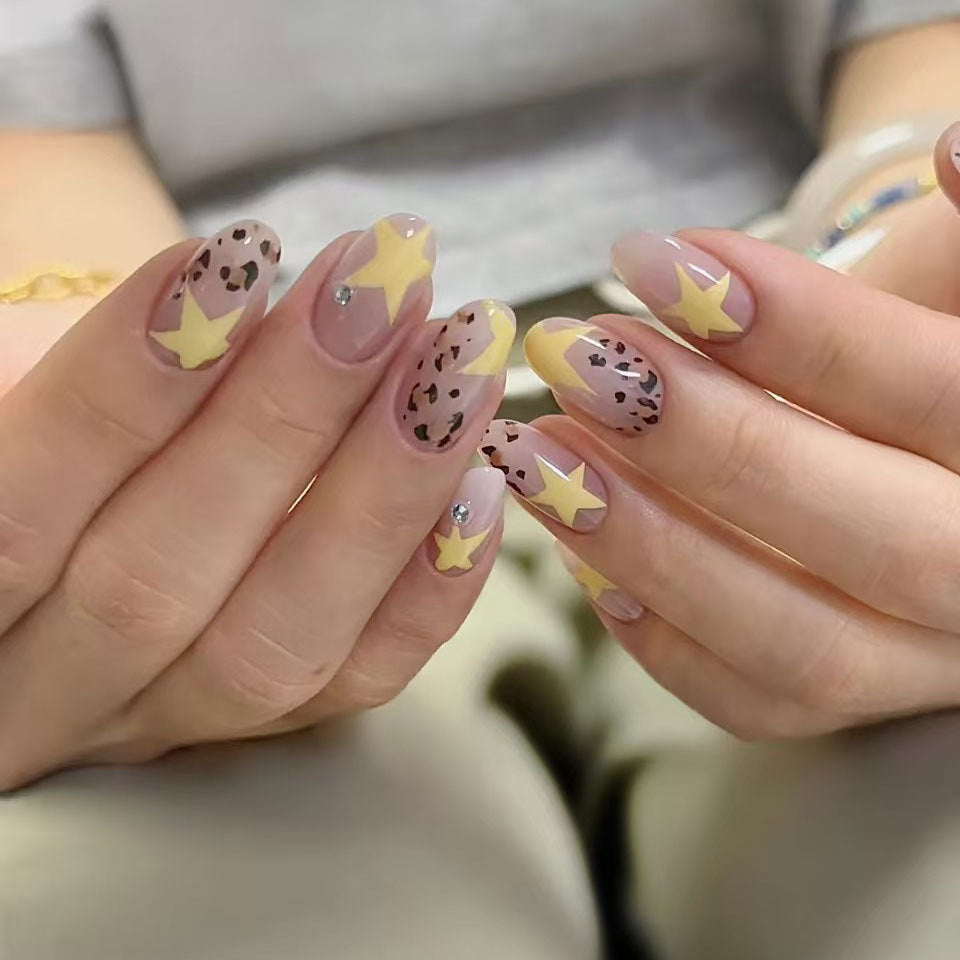 Trendy Animal Print and Star Nail Art Set