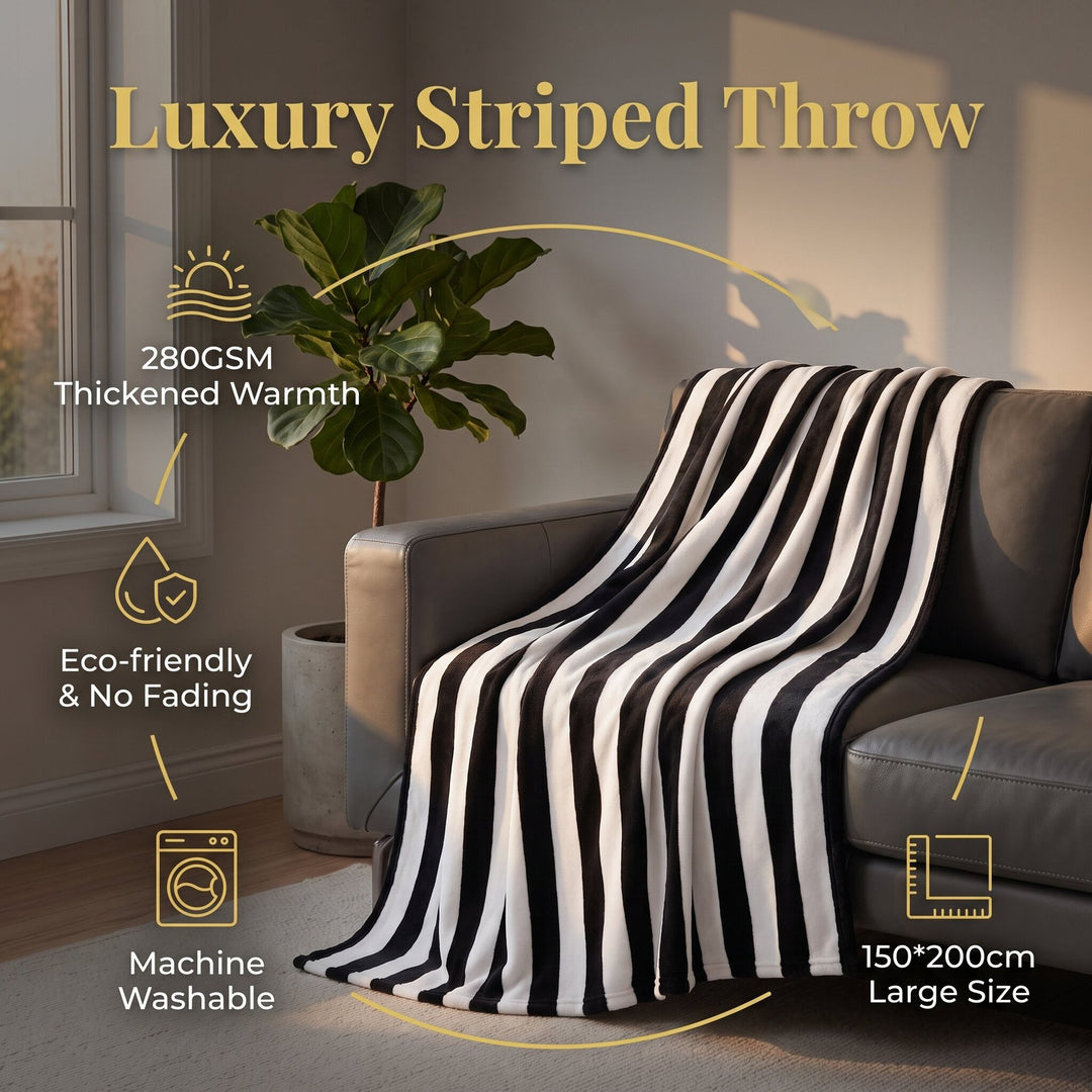 Luxury Striped Throw Blanket