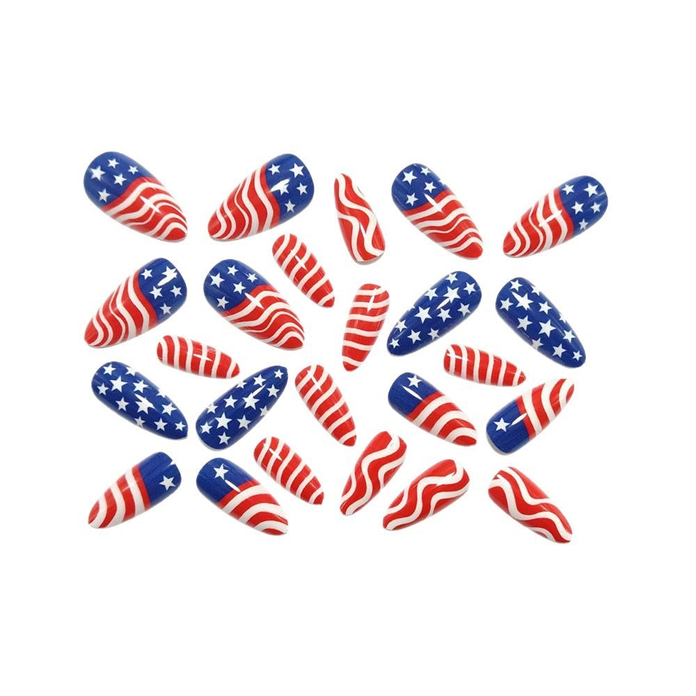 Creative artificial nails with patriotic design Kalsten