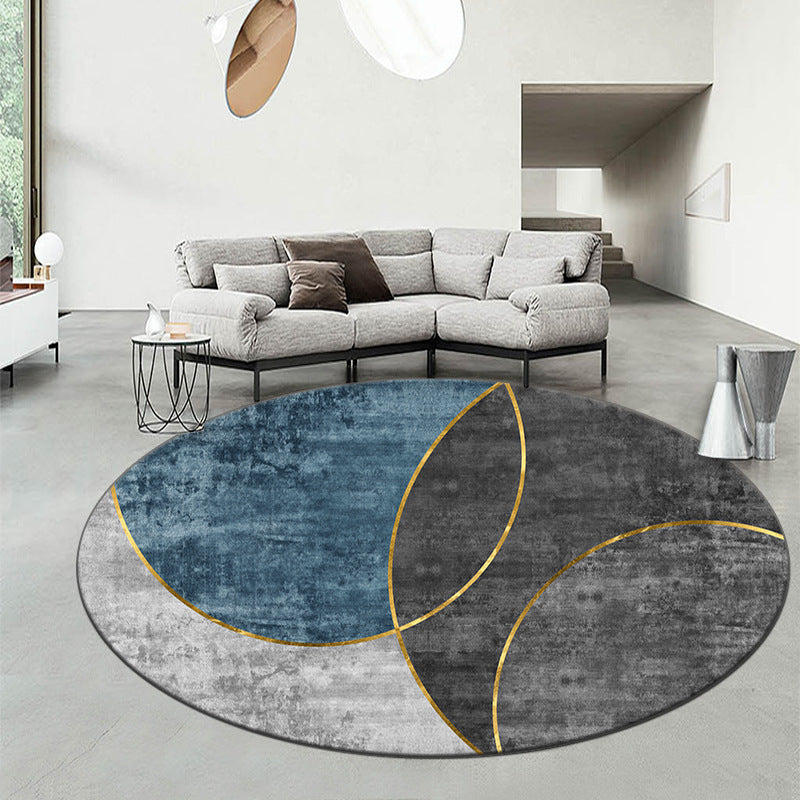 Geometric Patterned Round Area Rug Kalsten