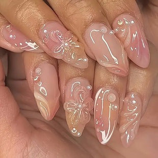 Glamorous Textured Acrylic Nail Enhancements Kalsten