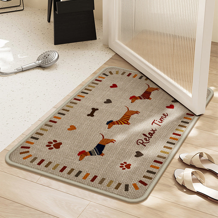 Cozy Dog-Themed Floor Mat