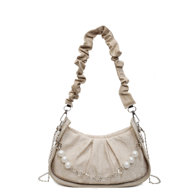Elegant Pearl-Embellished Clutch