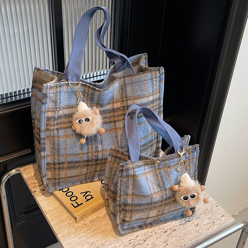 Cozy Checkered Tote Bag