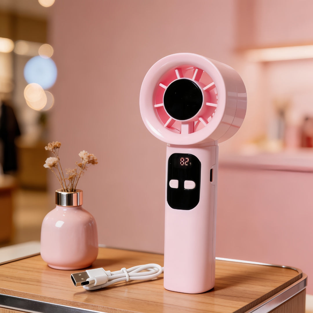 Unisex nan bladeless Mini handheld fan with digital display and USB charging function Kalsten