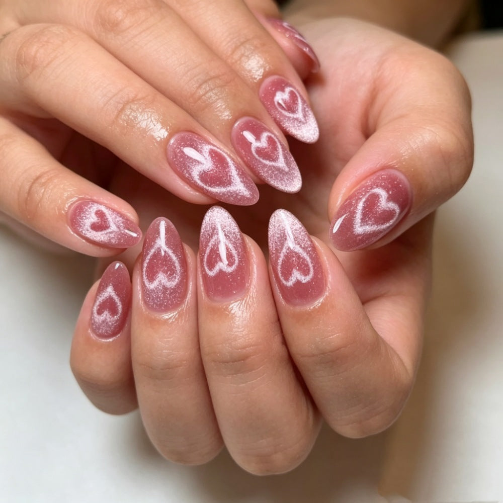 Artificial nails in romantic heart design Kalsten
