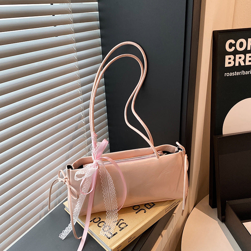 Elegant Lace-Trimmed Handheld Bag