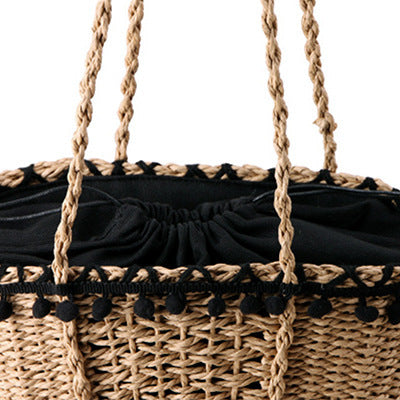 Basket bag with decorative, fringed edge Kalsten