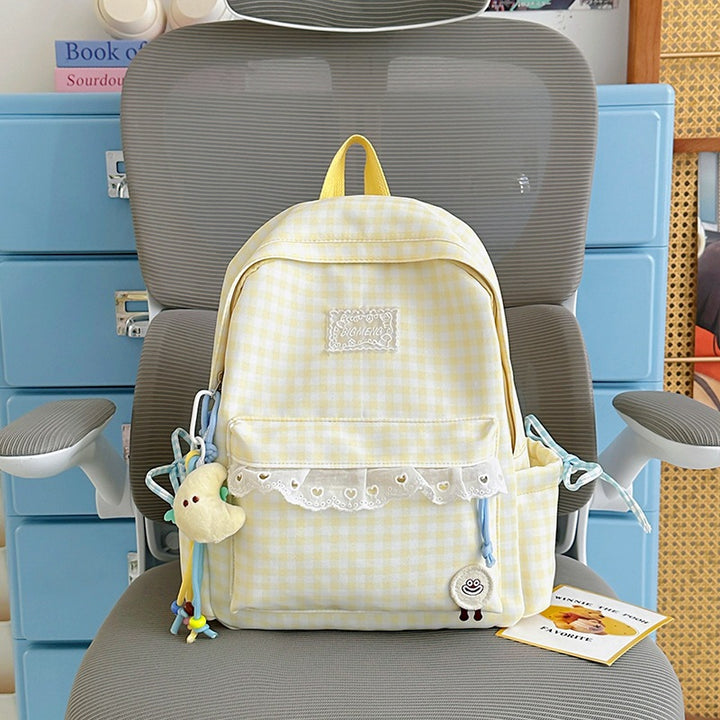 Cute Gingham Print Backpack Kalsten