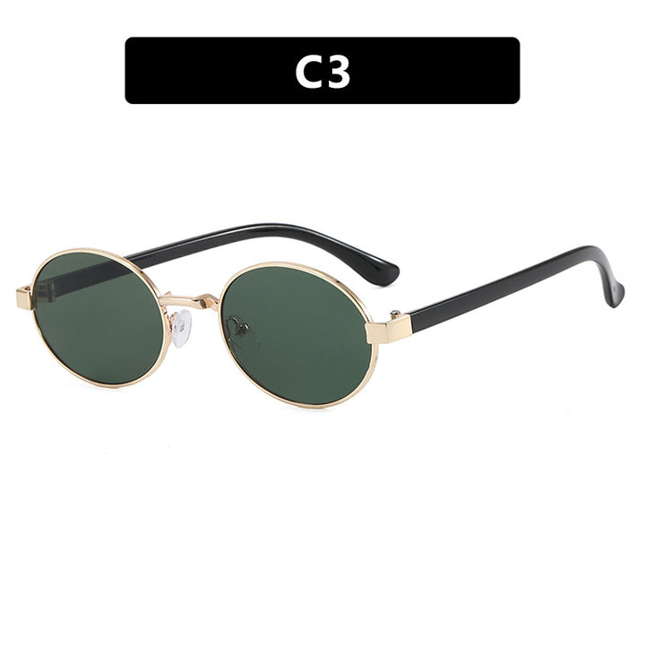 Women's round glasses with elegant metal frame and adjustable nose pads Kalsten