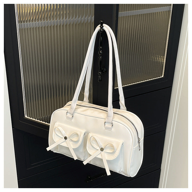 Stylish Multifunctional Handbag with Bow Detail Kalsten