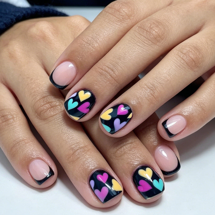 Artistic Heart Pattern Nail Art Kalsten