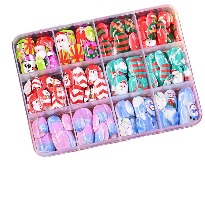 Festive Holiday-Themed Press-On Nail Tips