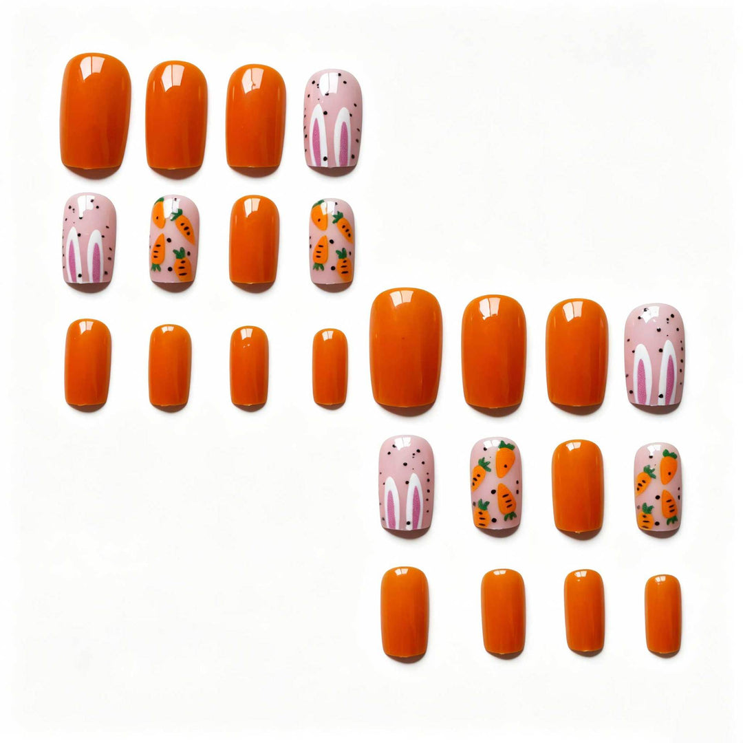 Creative Carrot-Themed Nail Art Set