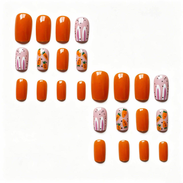 Creative Carrot-Themed Nail Art Set