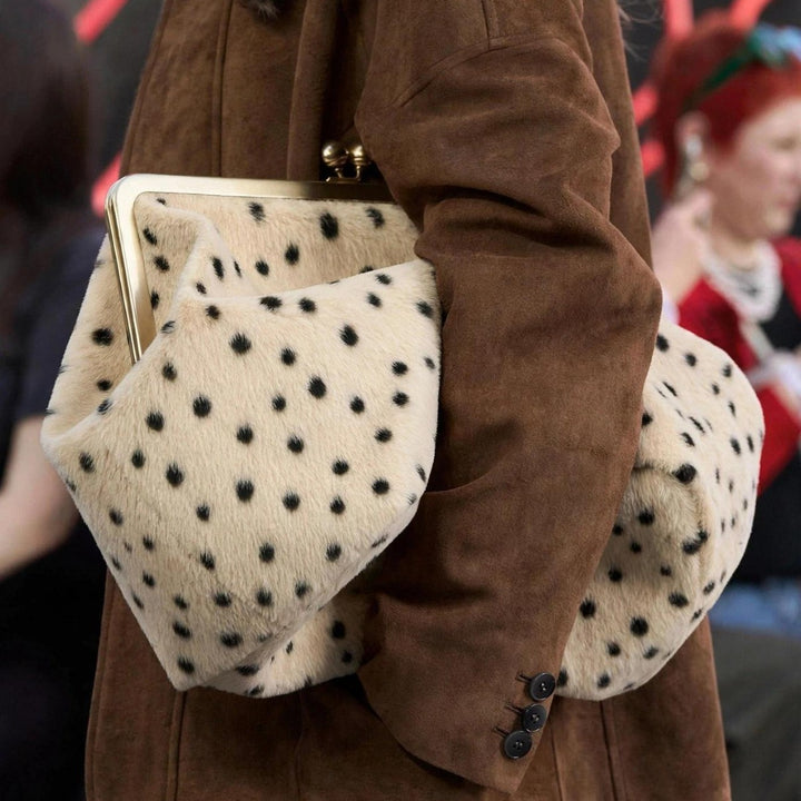 Polka Dot Fur Handbag
