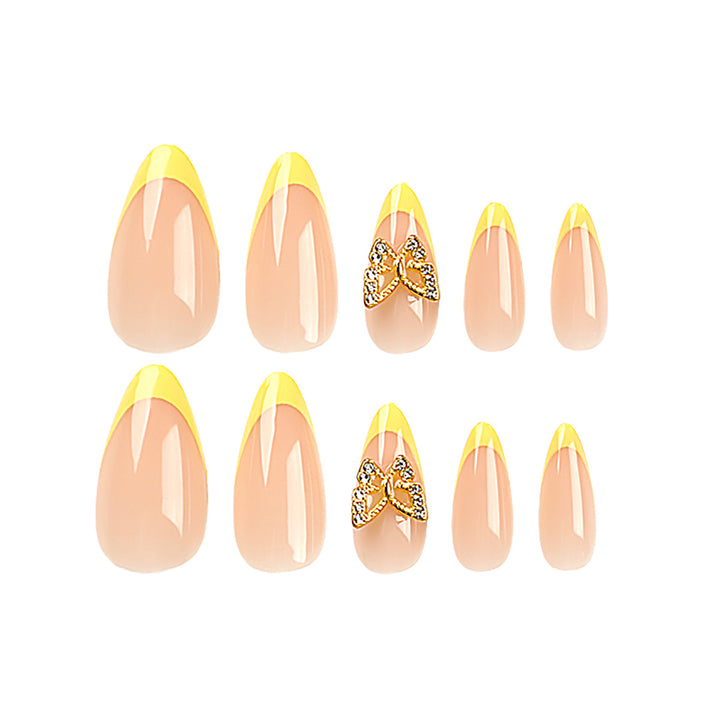Artful stiletto nails with glamorous butterfly design Kalsten
