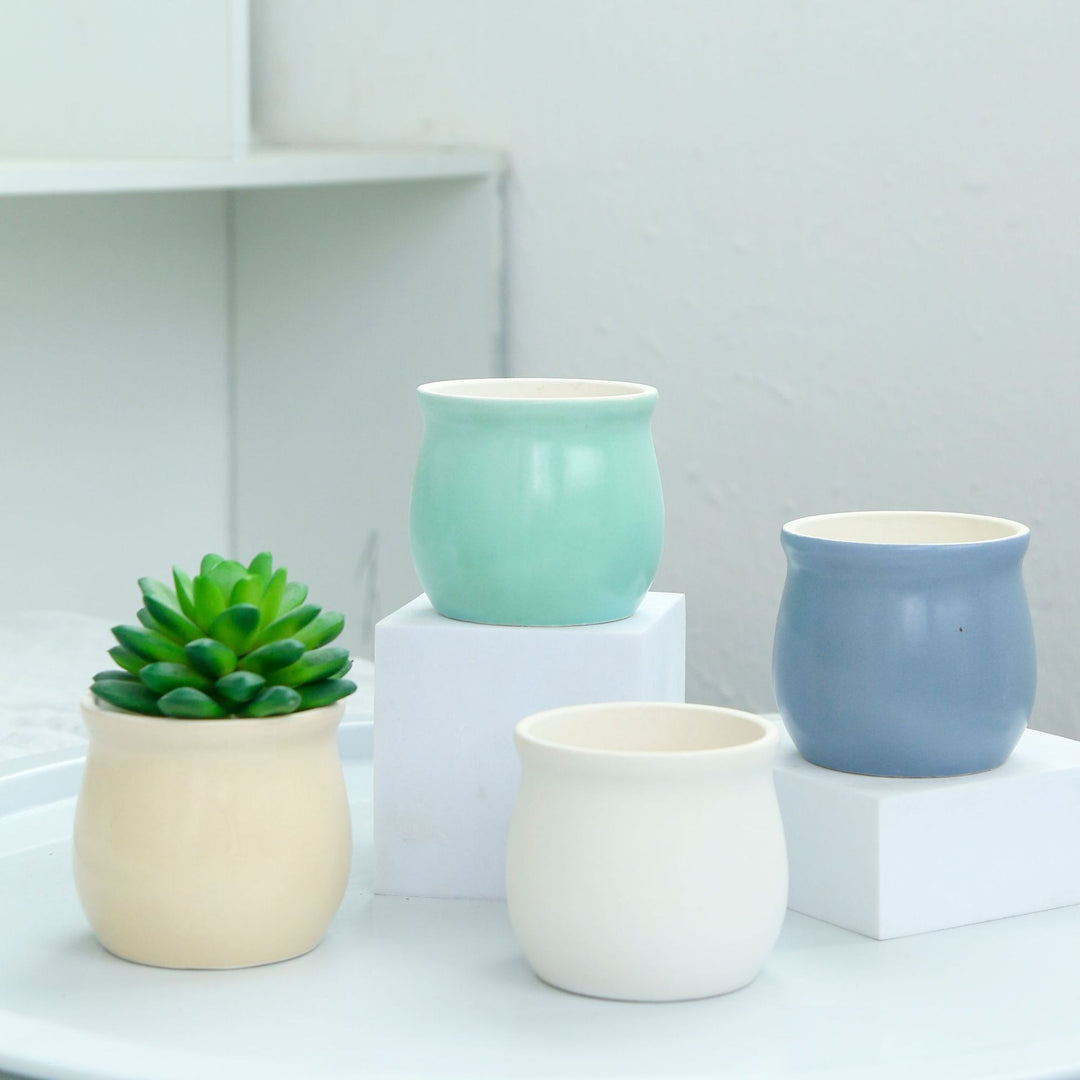 Modern Round Ceramic Planter Kalsten