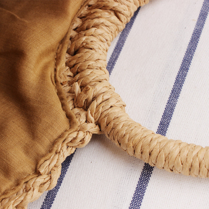 Beach bag made of durable woven material with modern circular design Kalsten