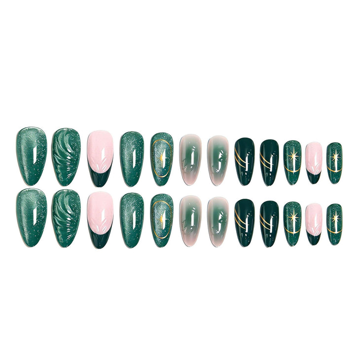 Acrylic nail set with elegant shine and 3D design accents Kalsten