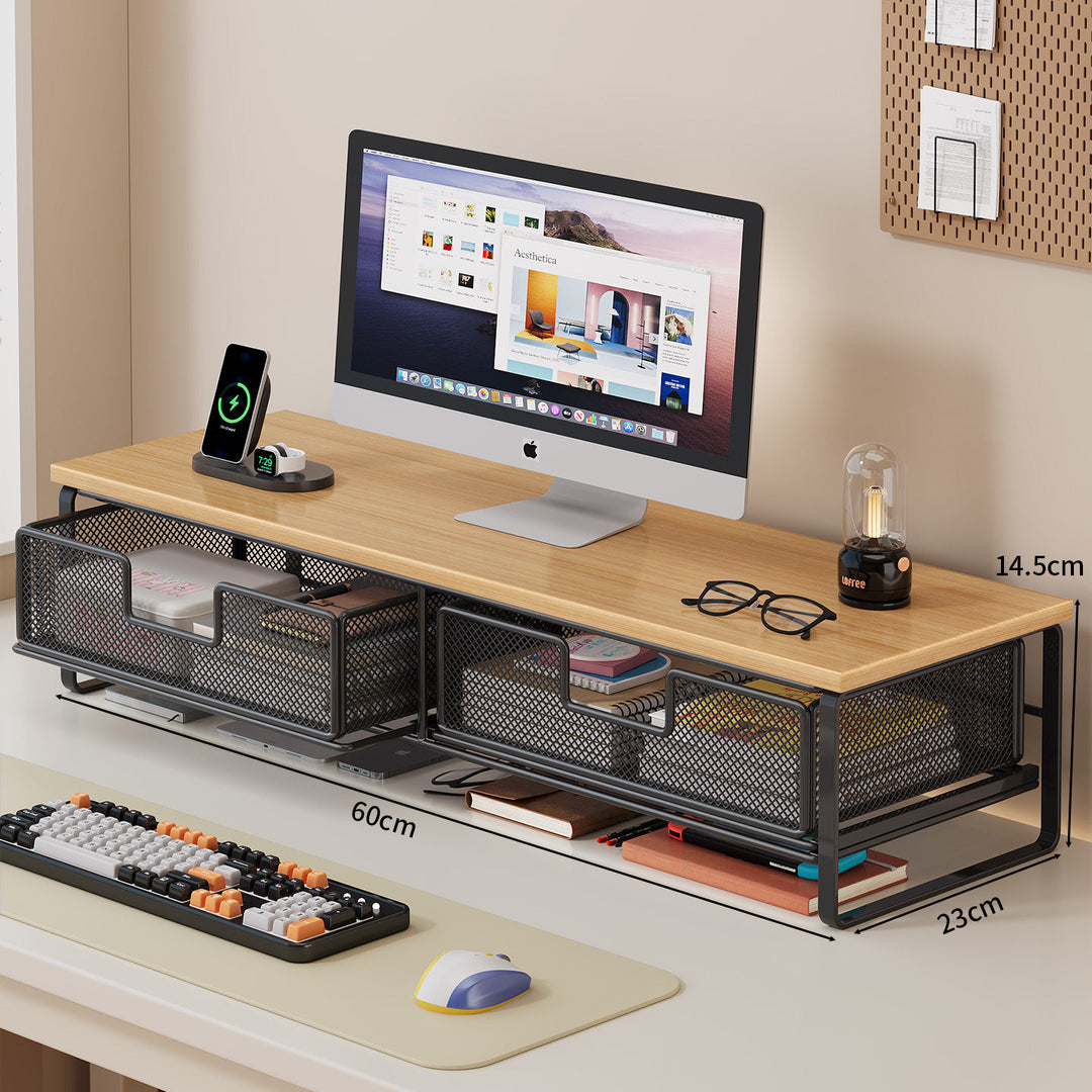 Multi-Functional Desk Organizer with Mesh Storage Bins Kalsten