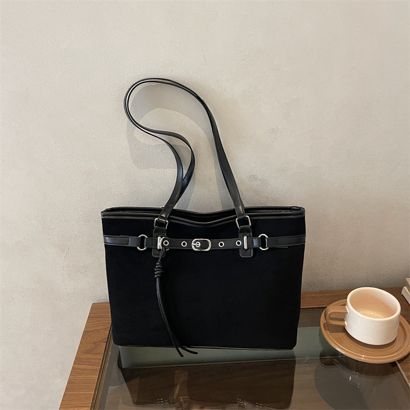 Elegant Suede Handheld Tote Bag