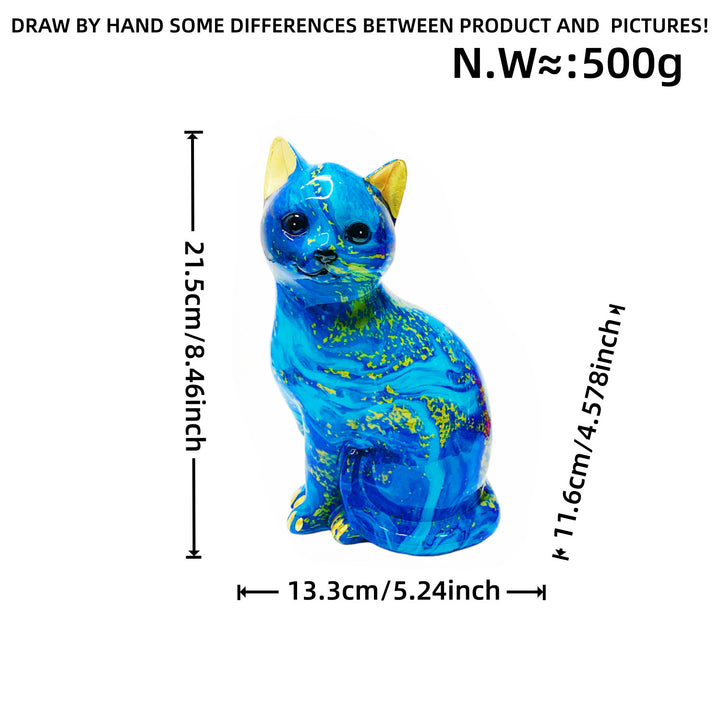 Artistic cat figurine in vibrant design Kalsten