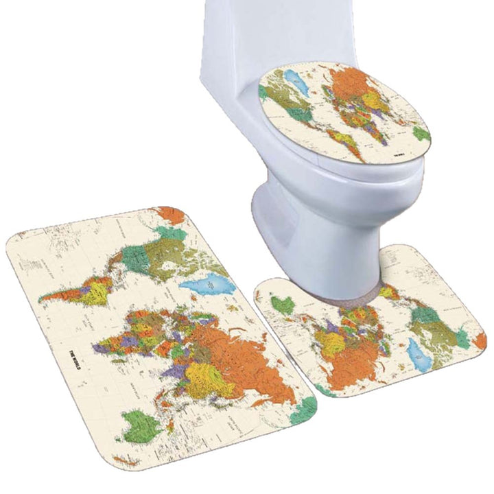 Artistic Lion-Themed Bathroom Mat Set