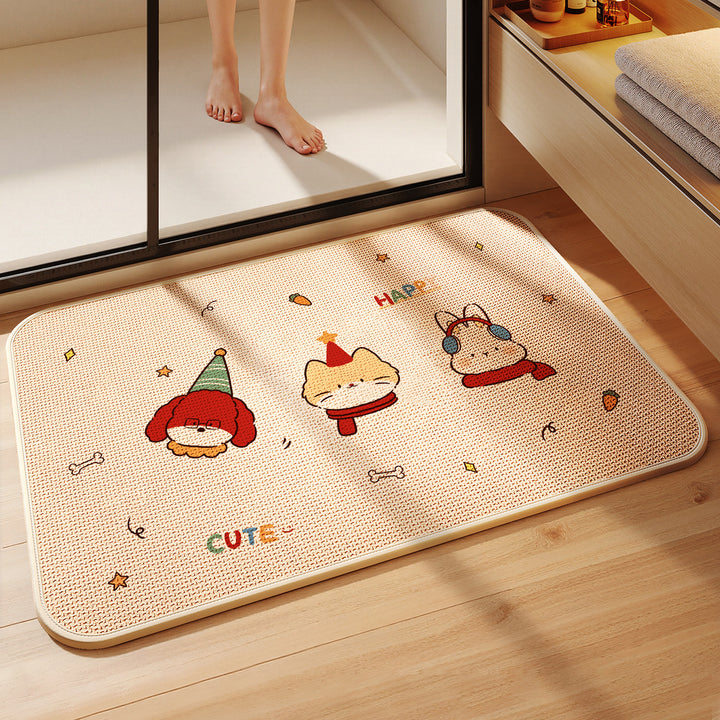 Cute Animal-Themed Non-Slip Bath Mat for Bathroom