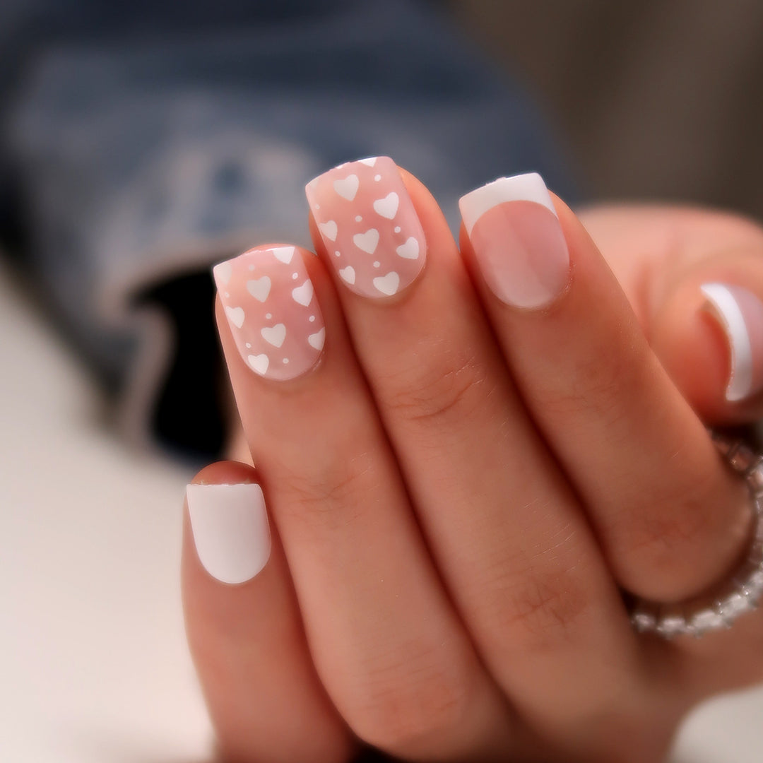 Artistic Nail Art with Heart Pattern Kalsten