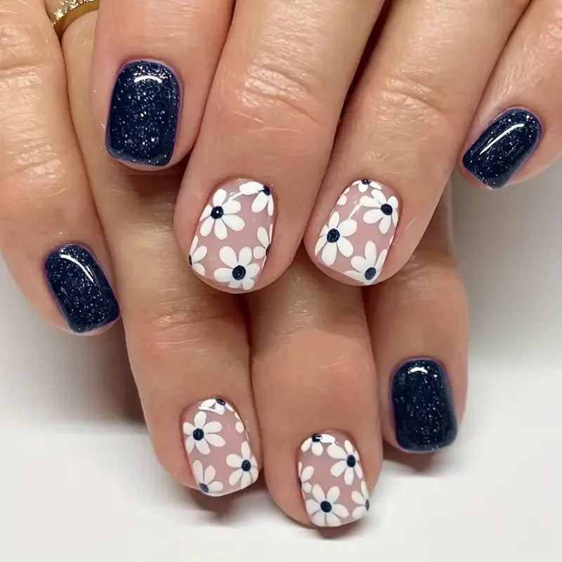 Decorative Floral Press-On Nail Enhancements Kalsten