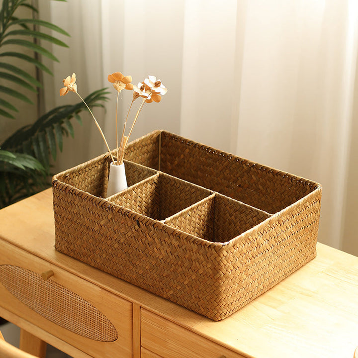 Multi-Compartment Woven Organizer Basket Kalsten