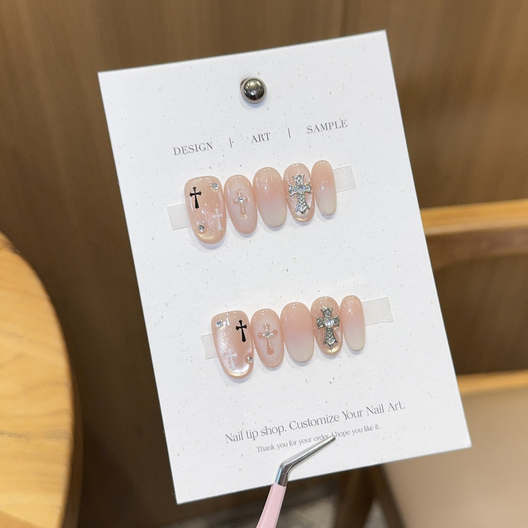 Artificial nail tips with cross design Kalsten