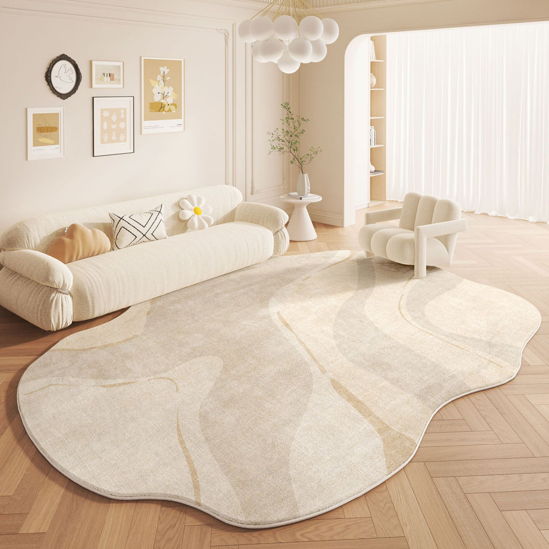 Modern Organic Shaped Area Rug for Home Decor