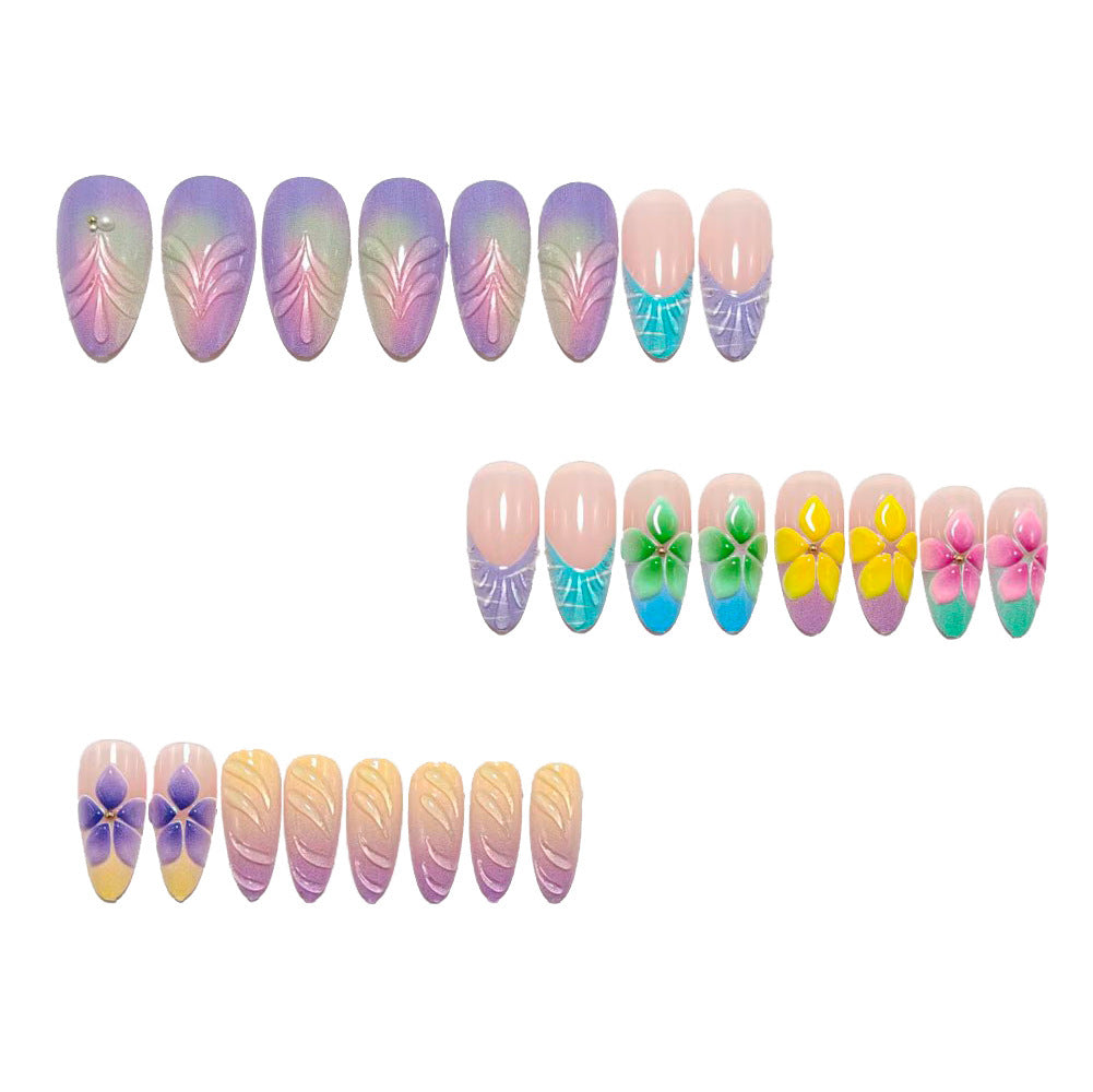 Artificial nails in floral and transparent design Kalsten