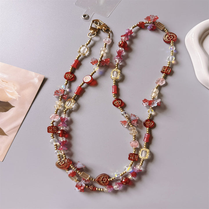 Floral Beaded Charm Keychain Kalsten