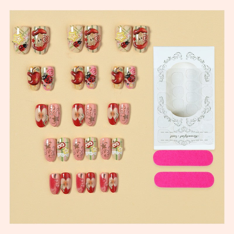 Decorative nail art set with cheerful motifs and glitter accents Kalsten