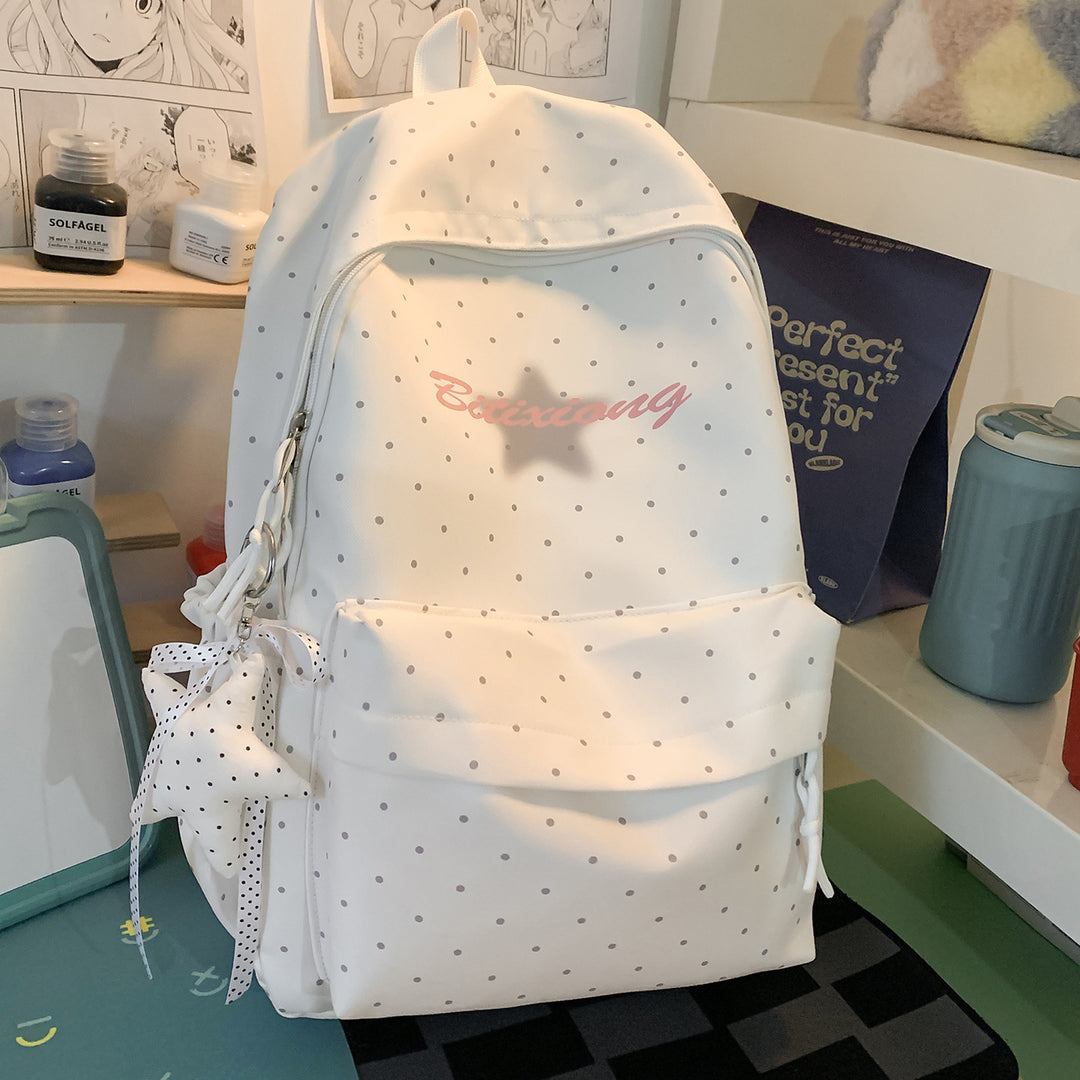 Charming Polka Dot Casual Backpack Kalsten