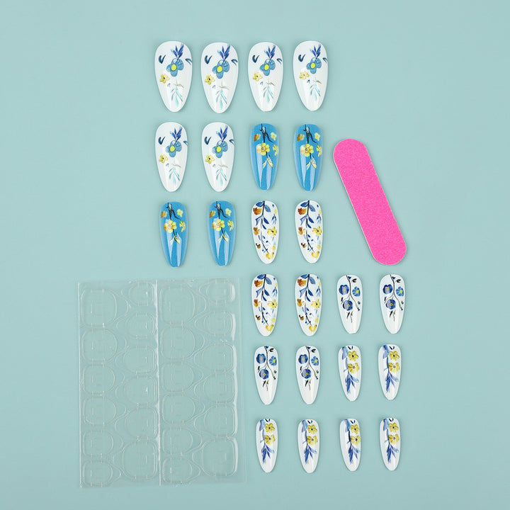 Artificial nails with floral patterns Kalsten