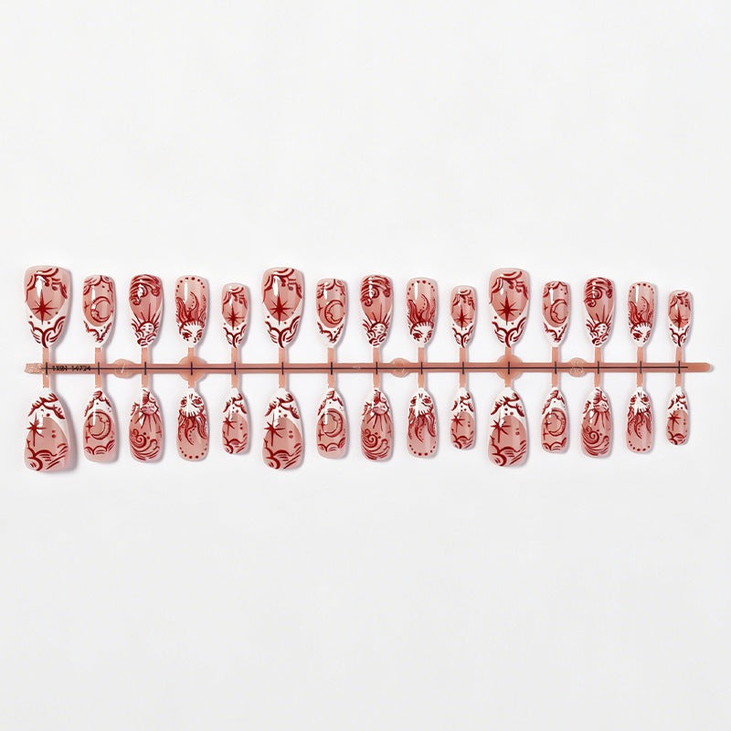 Nail art set with floral design and delicate embellishments Kalsten